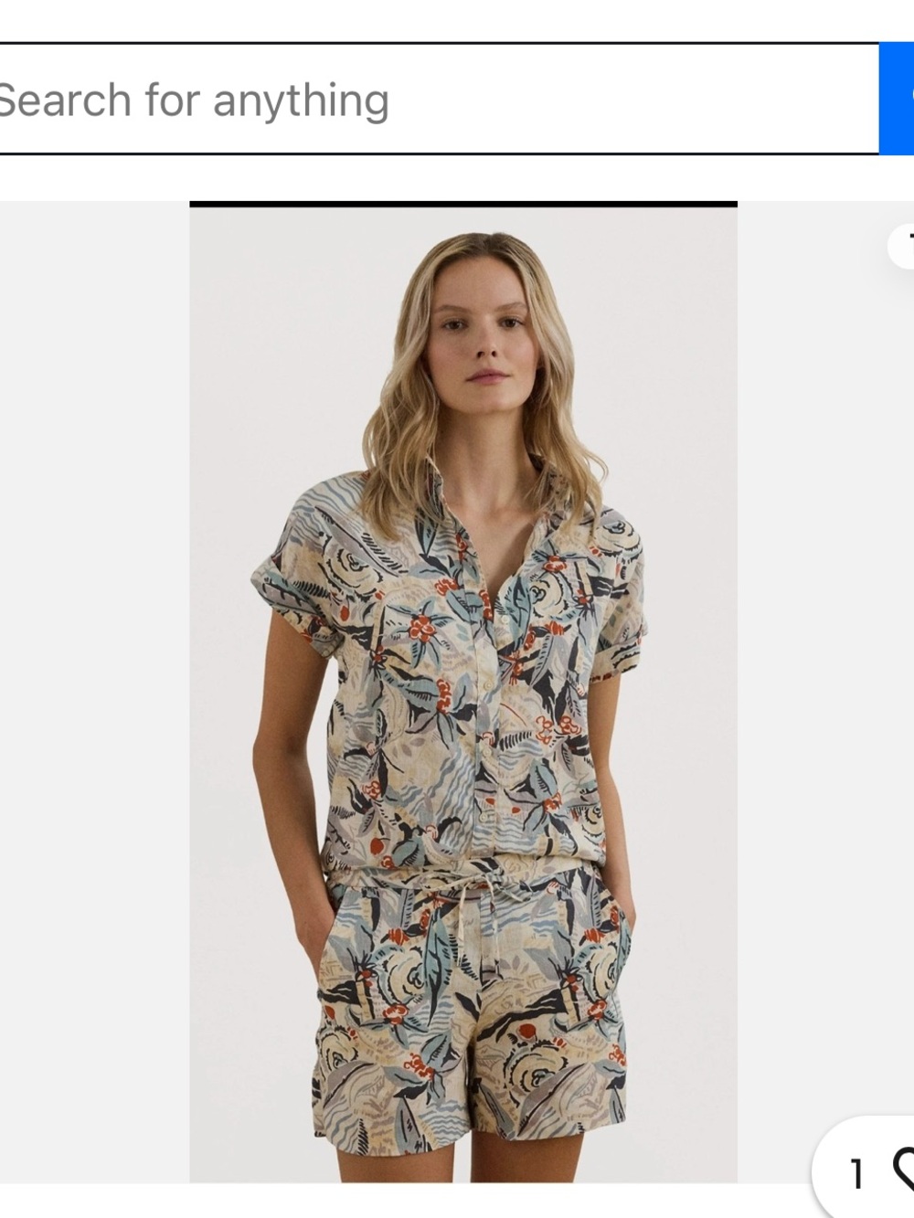 Ralph Lauren Light Blue Floral High Waist shorts and top set .